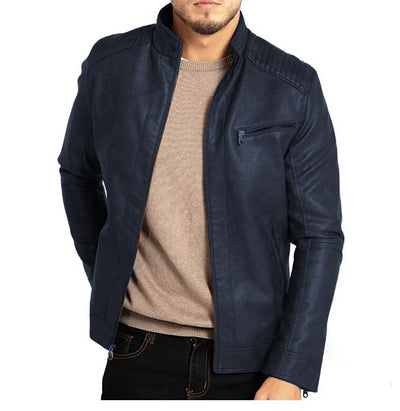 Men's Windproof Leather Jacket